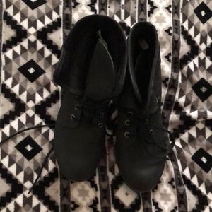 Black short combat boots
